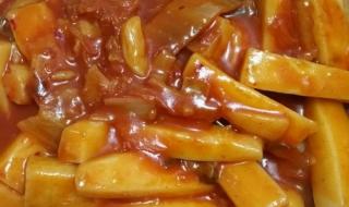 番茄酱炒年糕的做法